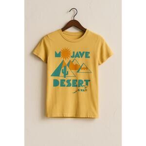 Junk Food Mojave Desert Graphic Tee Shirt Women XS Yellow Retro Vintage Style